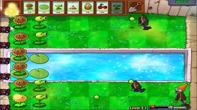 Plants vs. Zombies Walkthrough Part 18 Level 3-1 смотреть онлайн