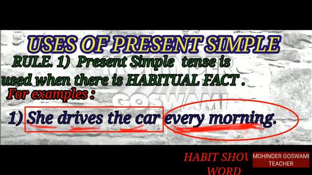 TENSE (PRESENT SIMPLE PART -1) CLASS 9th to 12th By MOHINDER GOSWAMI смотреть онлайн