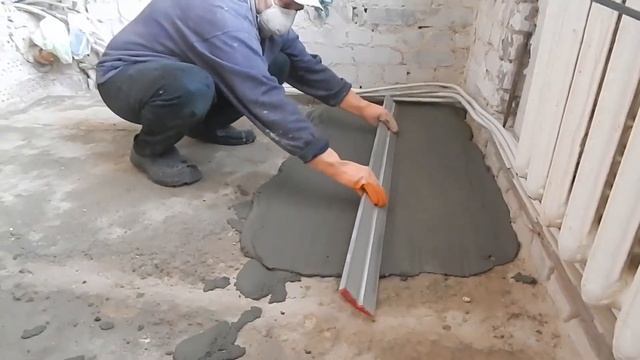 Создание стяжки пола на кухне Часть № 1 смотреть онлайн