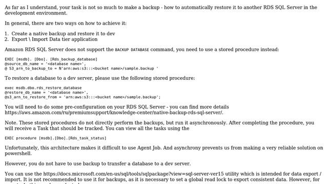 Databases: AWS RDS SQL Server Native Backups смотреть онлайн