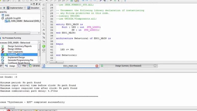 VHDL tutorial learn by example | xilinx ise tutorial | nexys 3 fpga | Hello world Program in VHDL смотреть онлайн