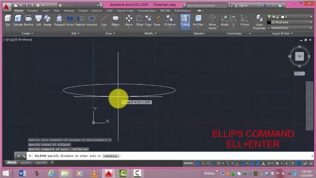 how to use ellips command in autocad by Autocad 2D+3D Full смотреть онлайн