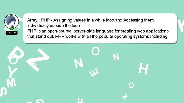 Array : PHP - Assigning values in a while loop and Accessing them individually outside the loop смотреть онлайн
