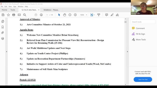 City Of Middleton Arts Committee Mtg - 12.16.21