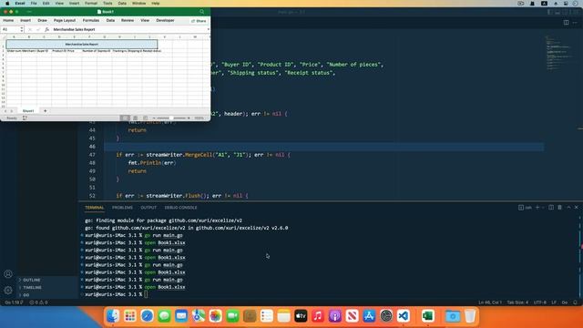 Go (golang) Excel library Excelize Tutorial - 3.1 Create a Million Cells Worksheet by Stream Writer смотреть онлайн