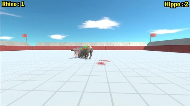 Battle Ability Rhinoceros Vs Hippopotamus ARBS Animal Revolt Battle Simulator