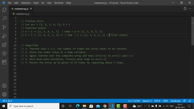 Rotate an Array by K Times | Javascript | Hindi | Ep: 02 смотреть онлайн