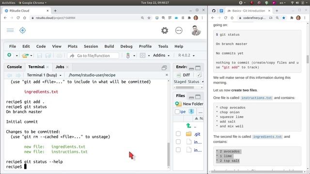 git status, add, rm --cached, commit, log смотреть онлайн