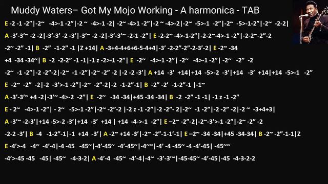 practice: Muddy Waters– Got My Mojo Working - A harmonica - TAB (continued) backing track смотреть онлайн