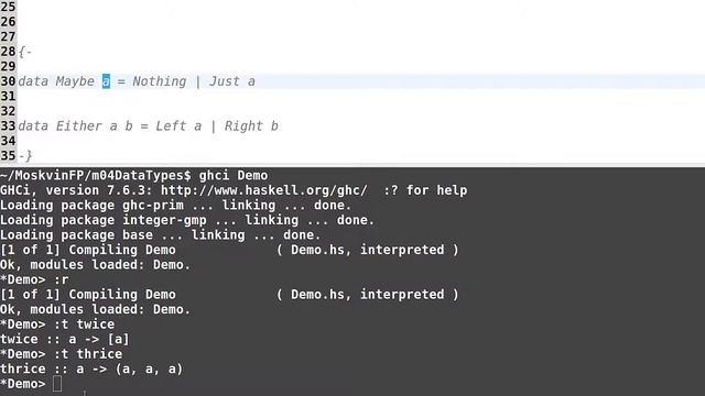 Haskell для начинающих - #98 урок. Стандартные параметризованные типы смотреть онлайн
