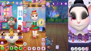 MY TALKING TOM 2 VS MY TALKING ANGELA CHRISTMAS 2020 VS Halloween 2020.