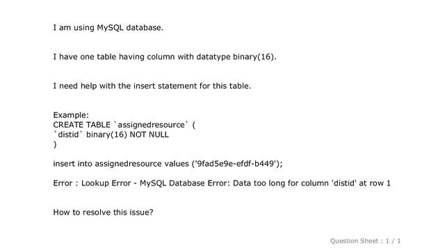 MySQL : MySql insert statement to binary datatype? смотреть онлайн