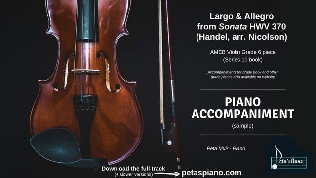 Largo & Allegro (Handel, arr. Nicolson) - Piano Accompaniment (sample) смотреть онлайн