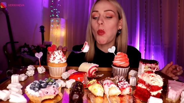 MUKBANG | Пирожные, капкейки, чаепитие | Cakes, Cupcakes, Tea Party не ASMR