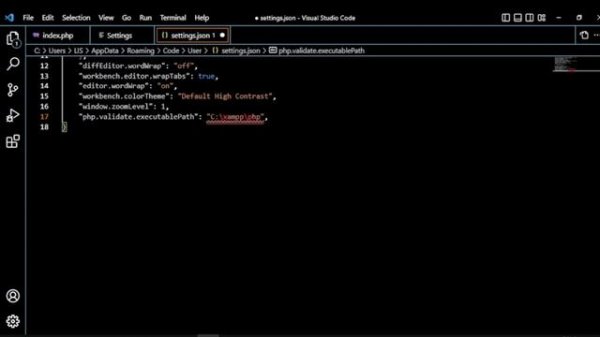 PHP executable. use the setting 'php.validate.executablepath' to configure the php executable.