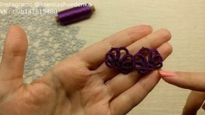 МК СЕРЬГИ «ЦВЕТУЩАЯ СЛИВА» Фриволите/Анкарс/Tatting Full HD