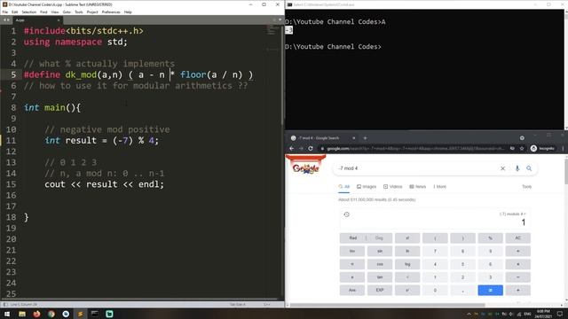 negative modulo positive in C++ | modular arithmetics answer | easy fix explained fast смотреть онлайн