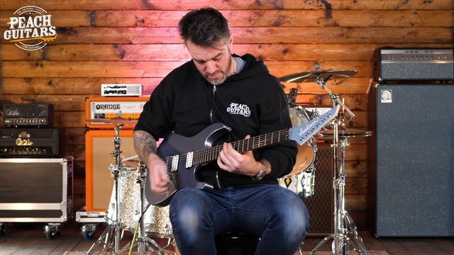 No Talking...Just Tones | Jackson MJ Series Dinky DKR | Ebony - Ice Blue Metallic