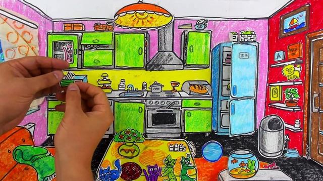 Кошки на кухне - играем в игру из бумаги смотреть онлайн