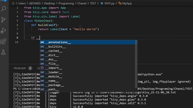 Kivy App Hello World смотреть онлайн