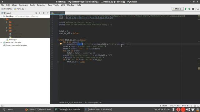 Menu calculator - First python project смотреть онлайн