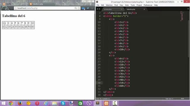 Genera una tabella HTML usando PHP e i FOR смотреть онлайн