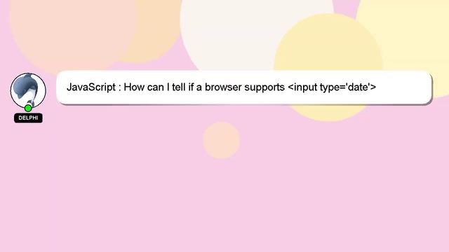JavaScript : How can I tell if a browser supports input type='date' смотреть онлайн