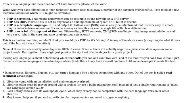 Software Engineering: Purely technical reasons for PHP as a first choice? (4 Solutions!!) смотреть онлайн