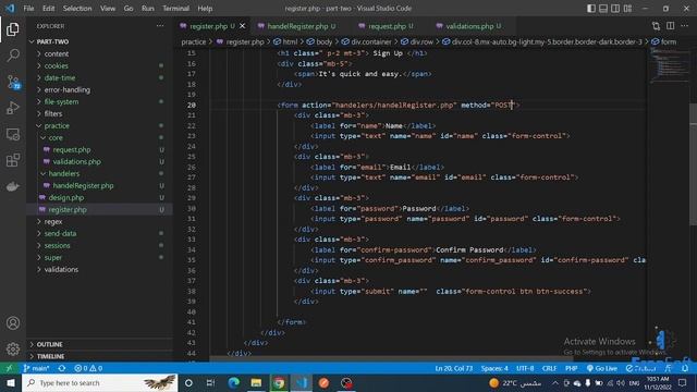 #2 - php course | practice | make a registration form using php смотреть онлайн