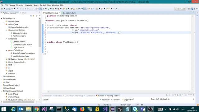 Running Cucumber scenarios from multiple Feature files With/Without Tags with Test Runner/JUnit смотреть онлайн