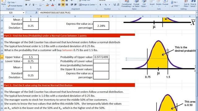 Normal Distribution with Excel - Area between 2 points смотреть онлайн