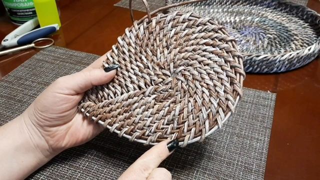 МК! Поднос листик корневым плетением подробно