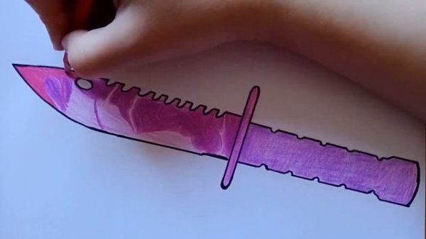 Как нарисовать нож M9 Bayonet "Univers" из Standoff2 || how to draw a knife M9 Bayonet "Univers"