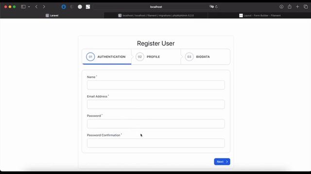 Laravel 10 & Filament - Wizard Form Registration смотреть онлайн
