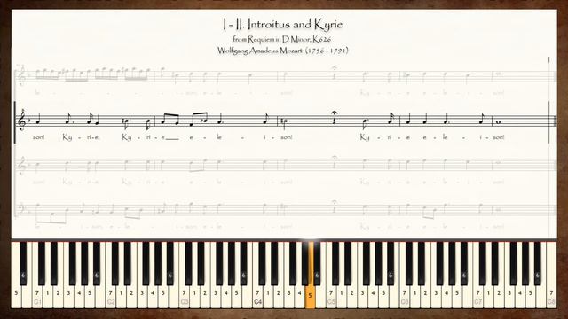 Introitus and Kyrie from Requiem K. 626 KARAOKE FOR SATB CHOIR - W.A. Mozart - Key: D Minor. смотреть онлайн
