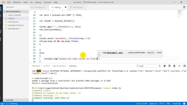 building rest api with node.js and express | Hindi смотреть онлайн