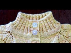 Воротник-стойка резинкой 2х2. Имитация пришивной планки.