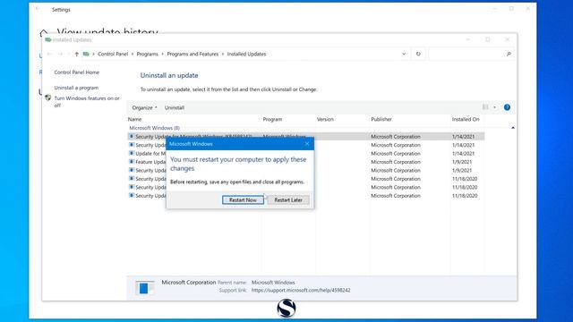 How To Uninstall The Latest Cumulative Update KB4598242 Build 19041.746 On Windows 10.