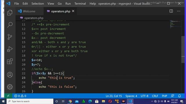USE OF OPERATORS IN PHP PROGRAMMING LANGUAGE SHORT TUTORIAL ||Basics programming смотреть онлайн