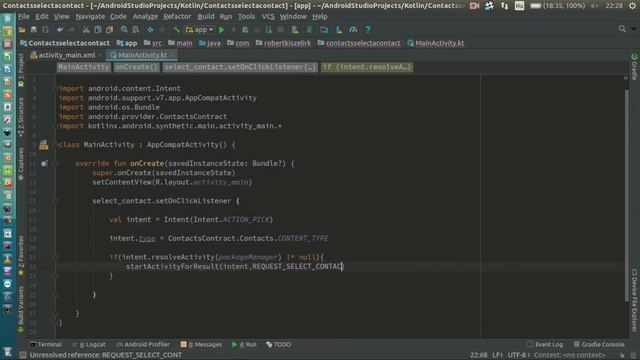 Android Kotlin Usage Tutorial #077 - Select Contact and get data смотреть онлайн