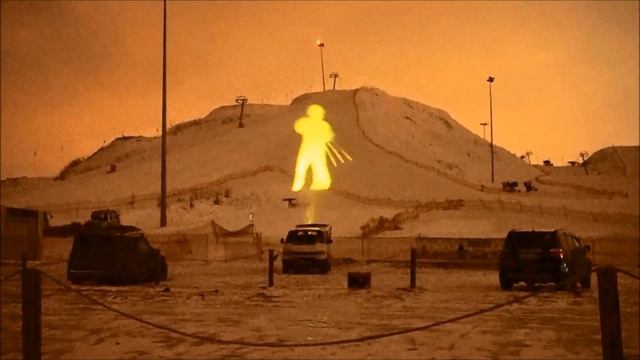 Outdoor Lasers. Mountain Laser Projection.