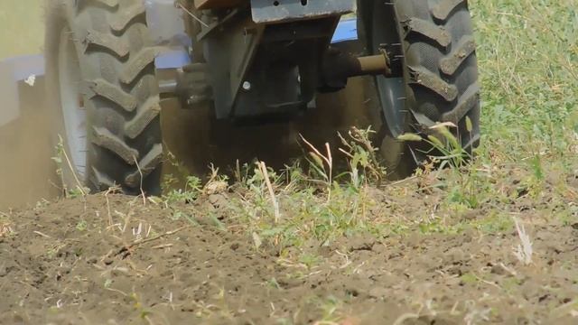 Тяжёлый мотоблок. Укороченная фреза. Фрезерование почвы после уборки картофеля. смотреть онлайн