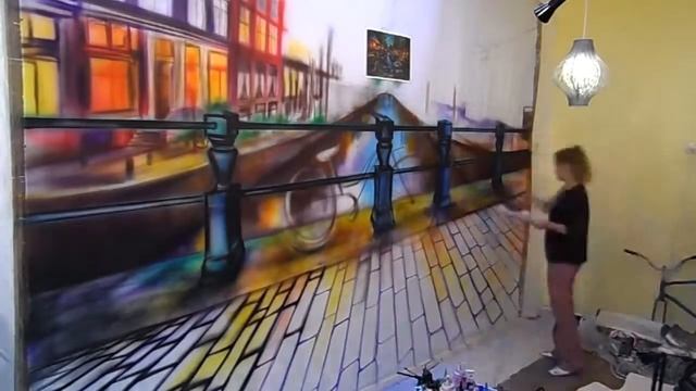 Роспись на холсте Amsterdam 3x4 метра смотреть онлайн