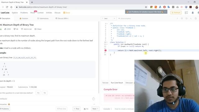 104. Maximum Depth of Binary Tree [Java] - Leetcode смотреть онлайн