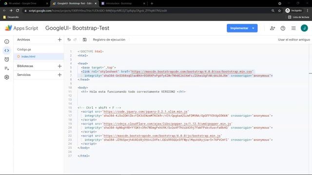 Ui de Google Drive con #GoogleAppsScript y Bootstrap смотреть онлайн