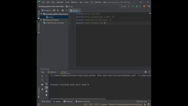 Learn Python (the hard way )| EX1 : A Good First Program смотреть онлайн