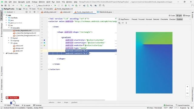 Fondos con color Degradado (gradient) - Android Studio смотреть онлайн