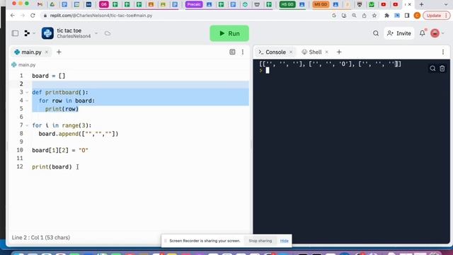 Tic Tac Toe in Python - board setup and user input смотреть онлайн
