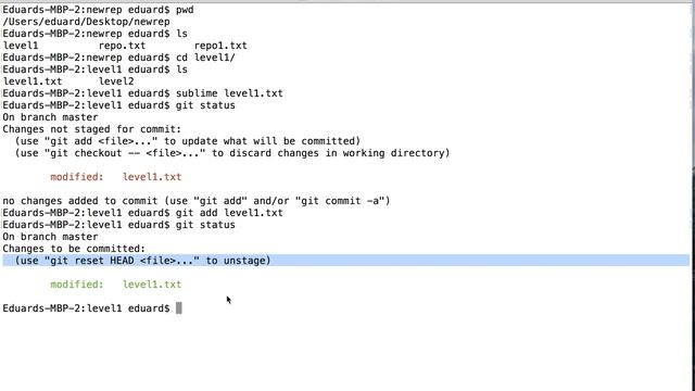 Learning GIT - Lesson 8 - How to Undo Changes from the Staging Area. How To Use Reset to Unstage смотреть онлайн
