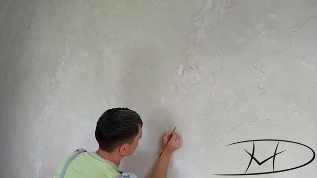 Венецианская штукатурка,детализация кисточкой. С нанесением воска. смотреть онлайн